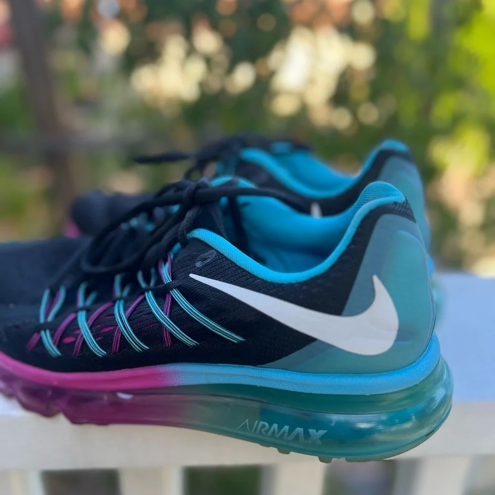 Nike Air Max Black and Pink Athletic Shoes with Breathable Mesh Size 61/2